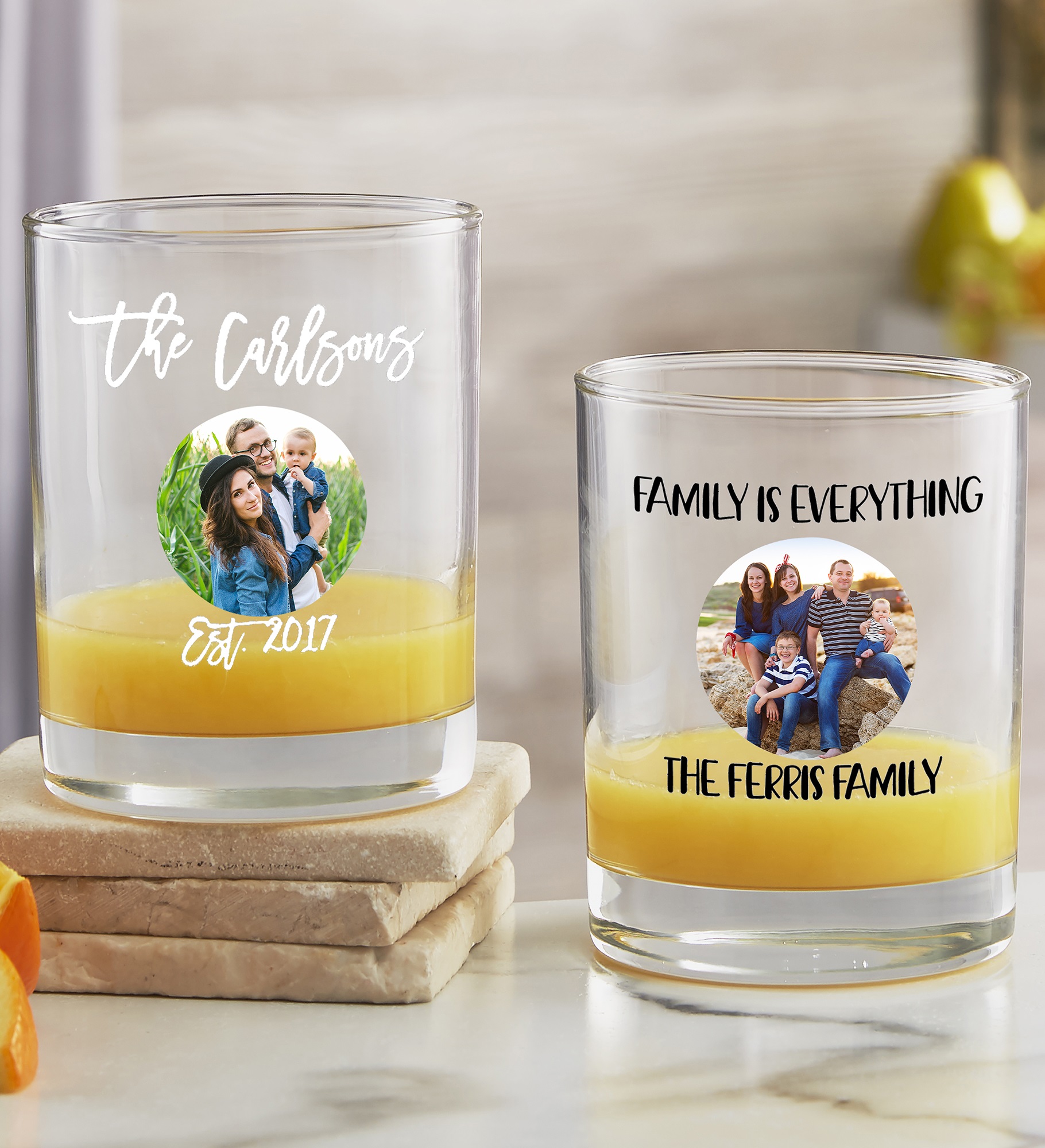 Photo Message Personalized Everyday Drinking Glasses